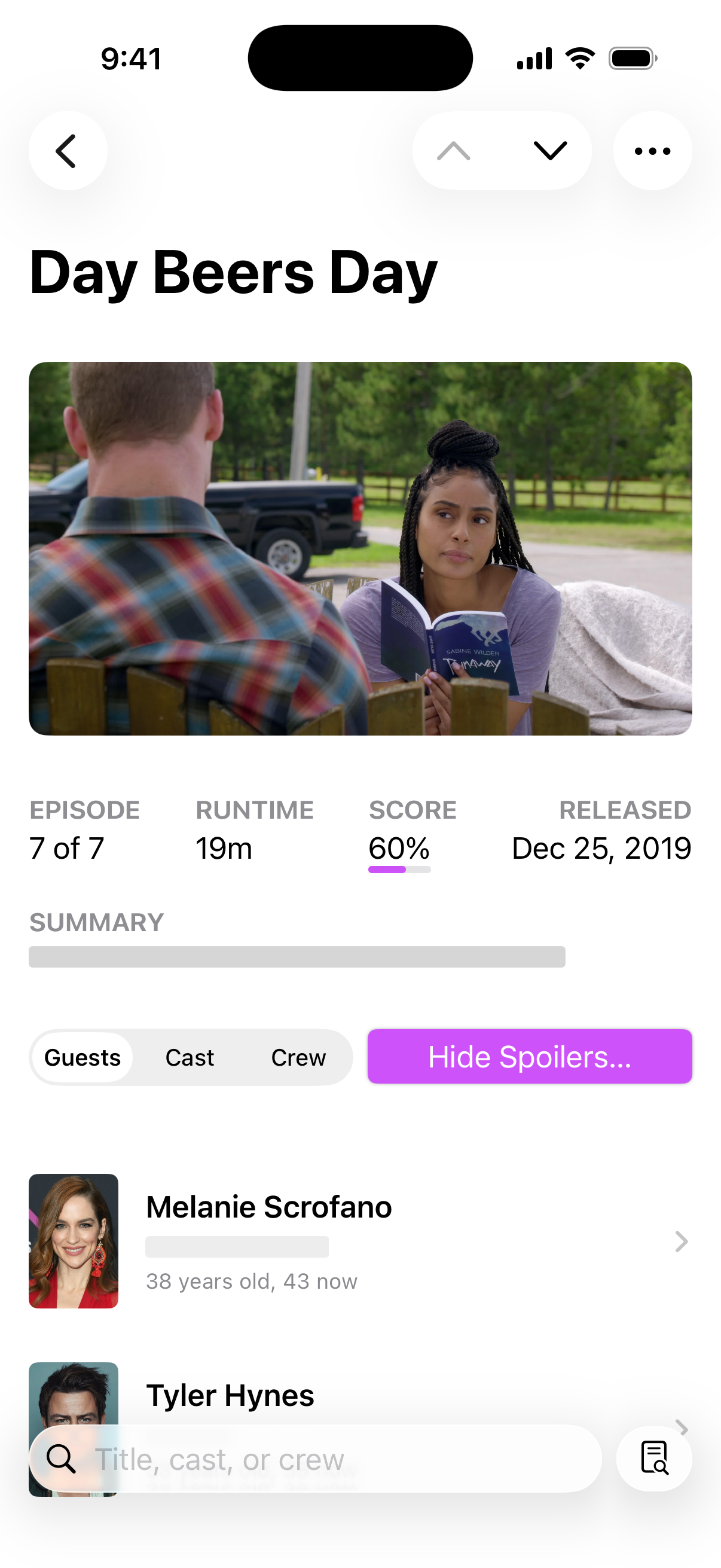 Spoiler avoidance settings screenshot